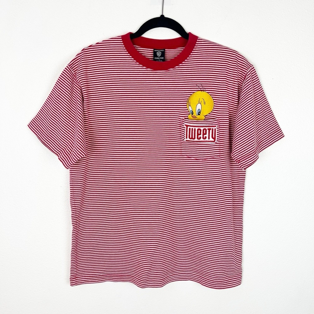Vintage Tweety Striped Pocket Tee | Warner Bros Studio Store | Small